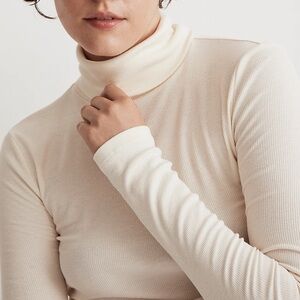 Madewell Finerib Turtleneck Long-Sleeve Tee Size XS